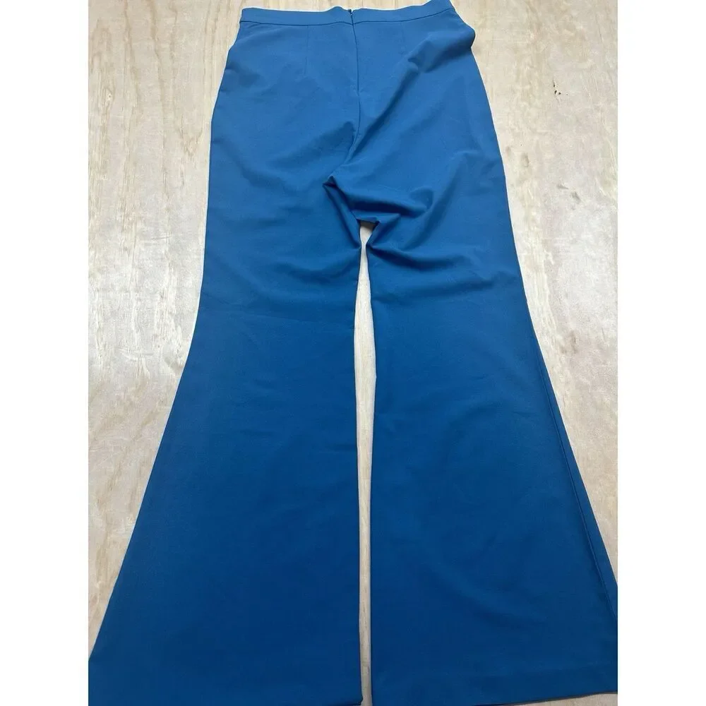 Anthropologie HUTCH Blue Wide Leg Flare Sz S Pants Light Weight Back‎ Hidden Zip